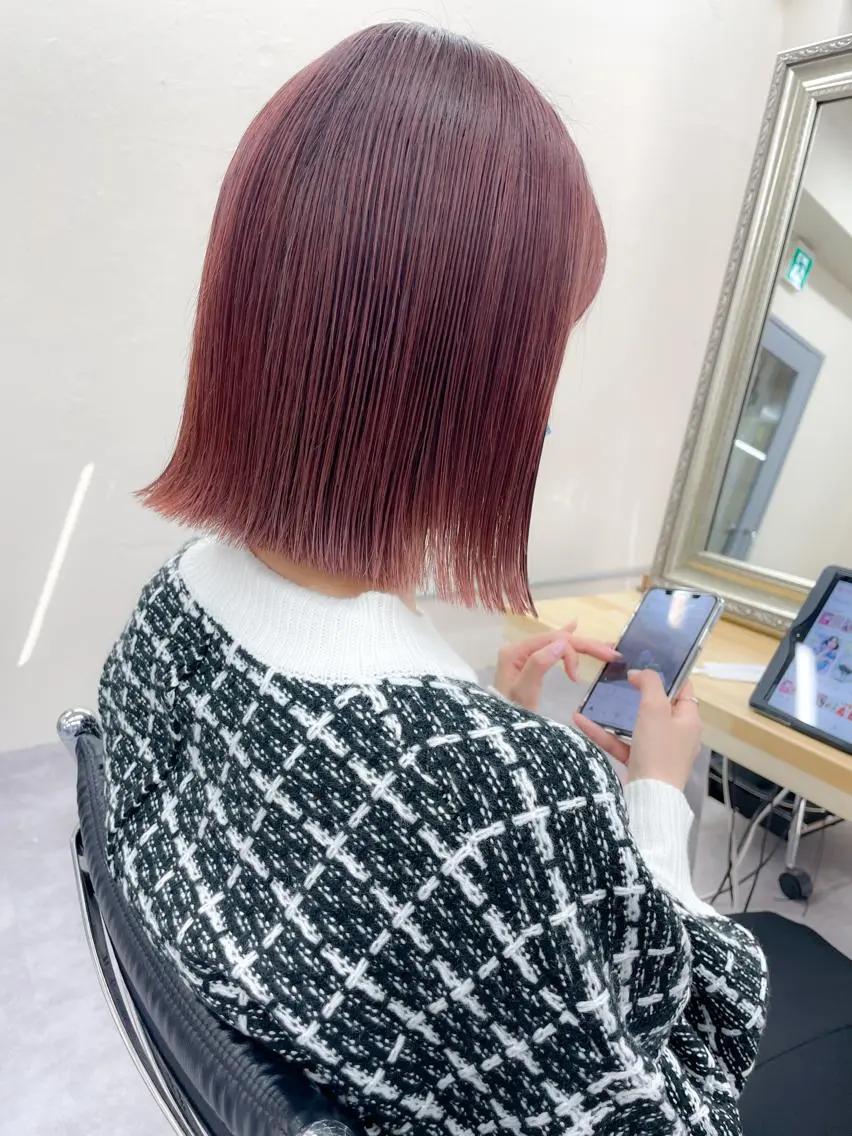 ショート カラー ヘアカラー トリートメント ✨ブリーチなし透明感 池袋 水野のヘアスタイル