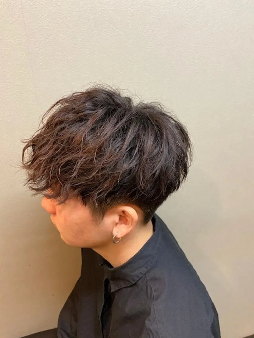 ミディアム パーマ カラー カット RELATION /メンズ/バーバーのヘアスタイル