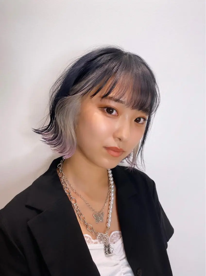 カラー ヘアカラー デザインカラーウルフ 宙也のヘアスタイル
