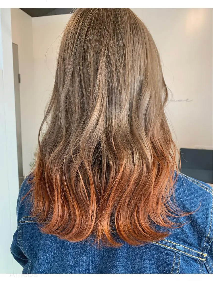 ミディアム カラー ヘアアレンジ ブリーチ グラデーションカラー 🎀透明感カラーෆ 🪄Maikoのヘアスタイル