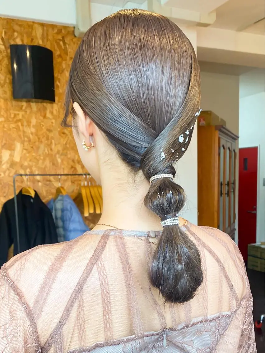 ミディアム ヘアアレンジ 結婚式・ブライダル ダメージレスサロン✨ kayo🌱のヘアスタイル