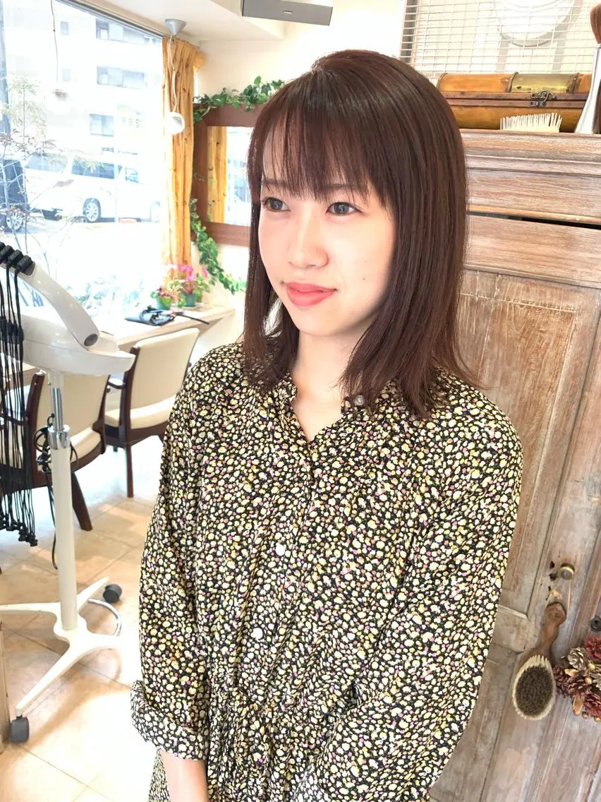 セミロング カット ヘアカラー トリートメント ヘッドスパ nishimura makotoのヘアスタイル
