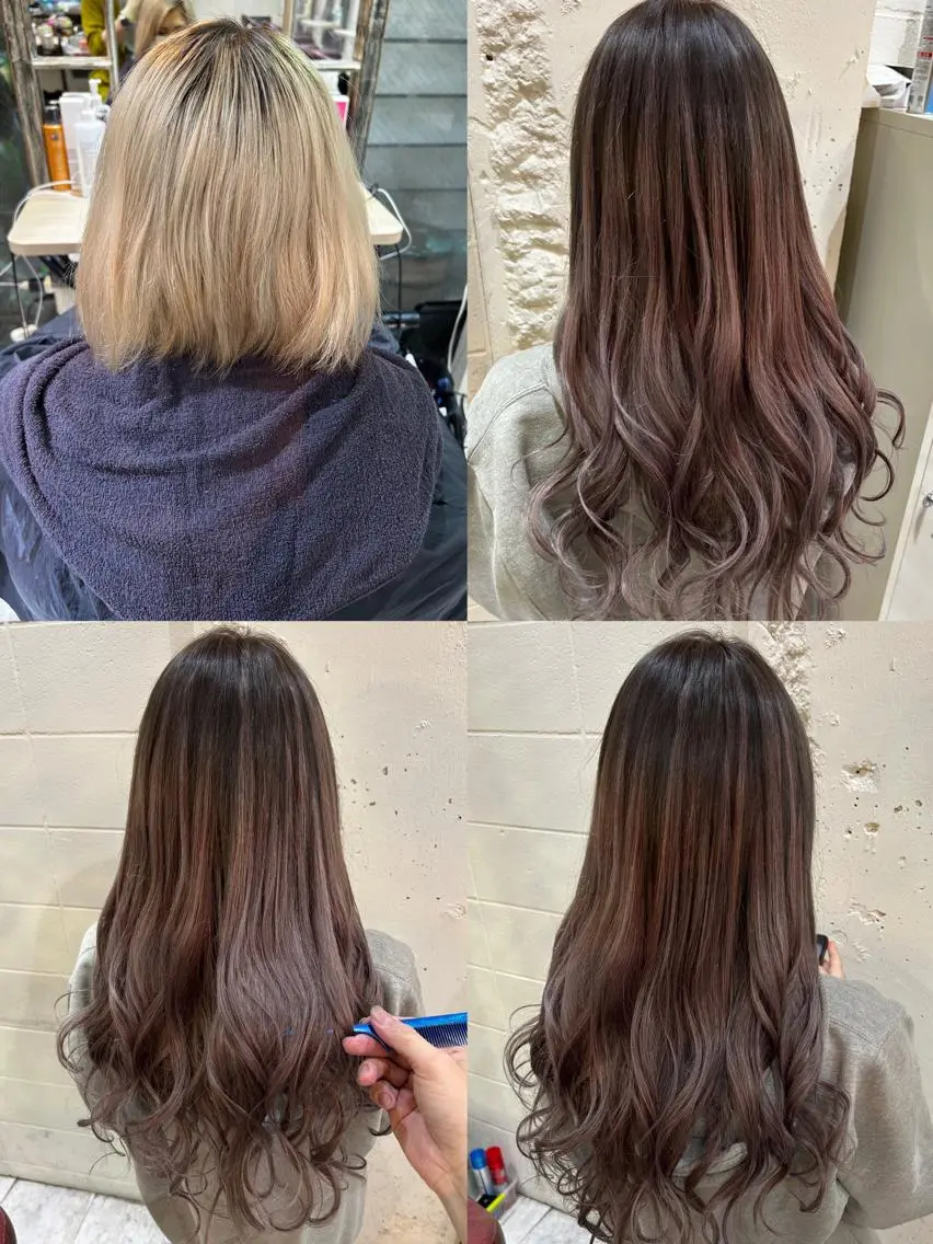 ロング カラー カット ヘアカラー トリートメント エクステ イズ ミのヘアスタイル