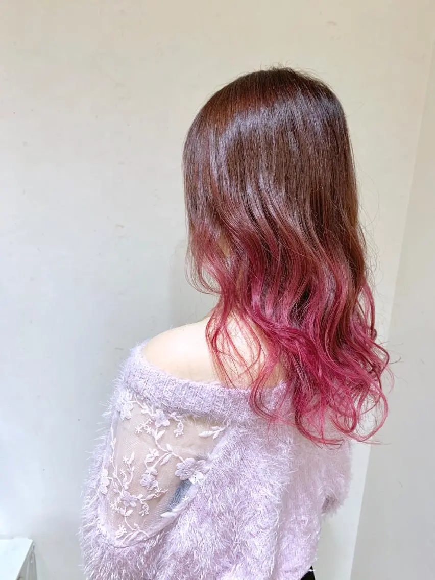 ロング カラー パーマ ヘアアレンジ グラデーションカラー ピンクカラー ヘアカラー トリートメント 縮毛矯正/美髪 髪質改善/石田幸輔のヘアスタイル