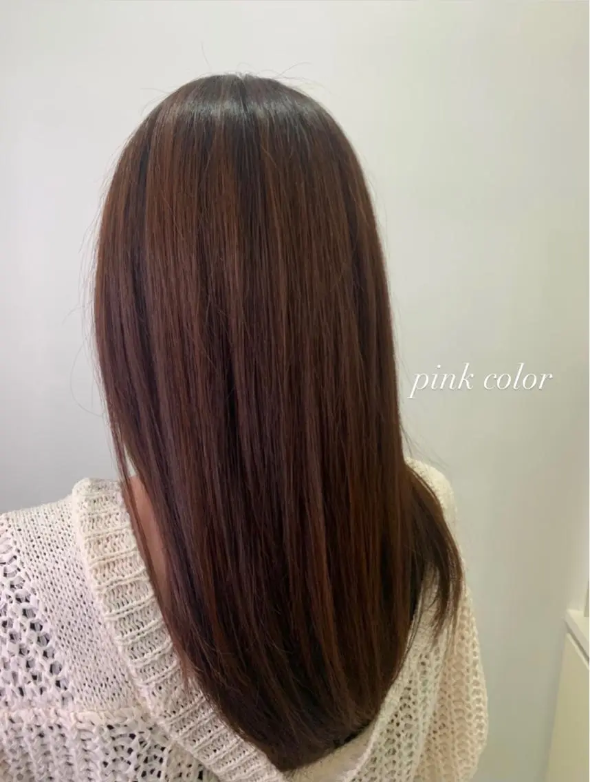 セミロング カラー ブリーチ ブリーチなしカラー ピンクカラー 🫧髪質改善・美髪 艶髪🫧ニタ シンゴのヘアスタイル