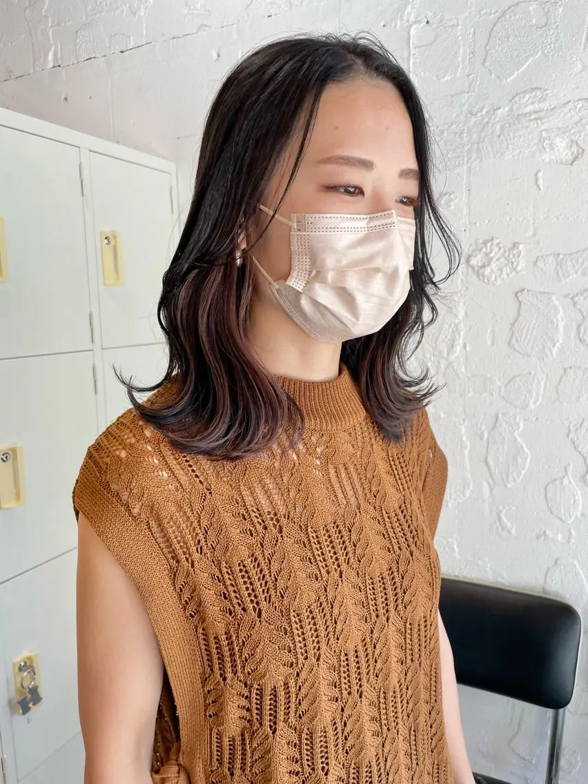 ミディアム カラー ヘアアレンジ satsuki 暖色・ブラウンカラーのヘアスタイル