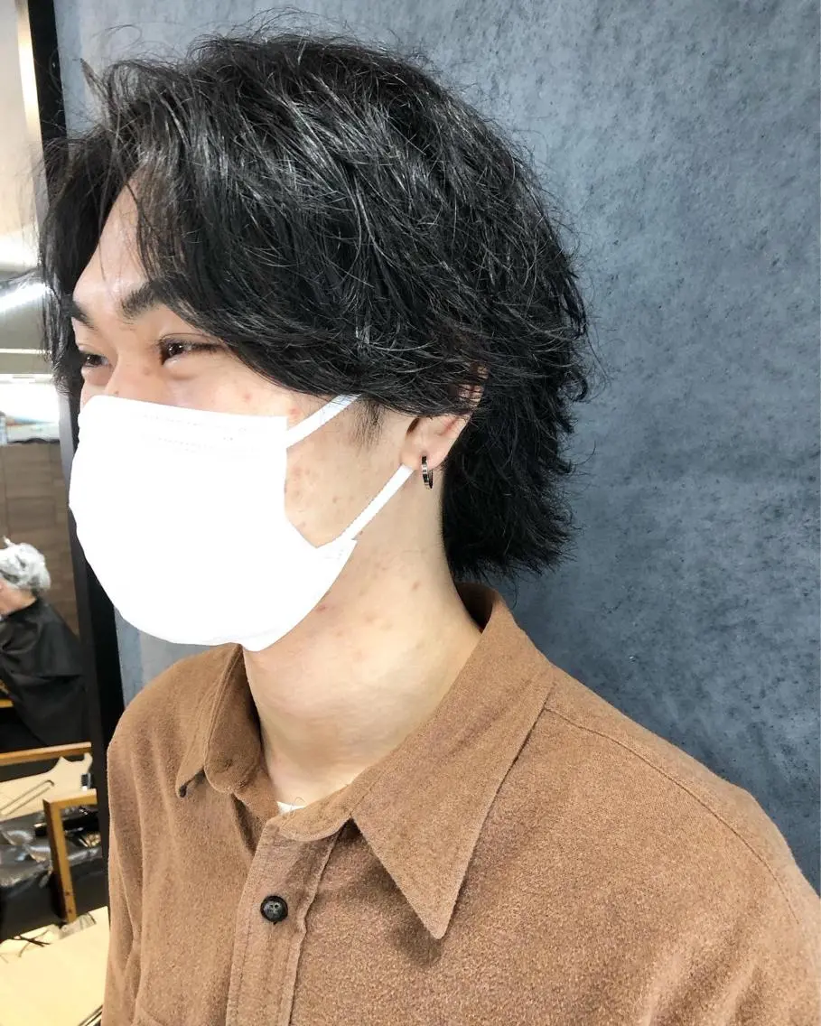 ヘアアレンジ メンズ メンズパーマ メンズウルフカット ウルフカット カット トリートメント ヘアセット メンズ特化✂️栗原 侑也のヘアスタイル