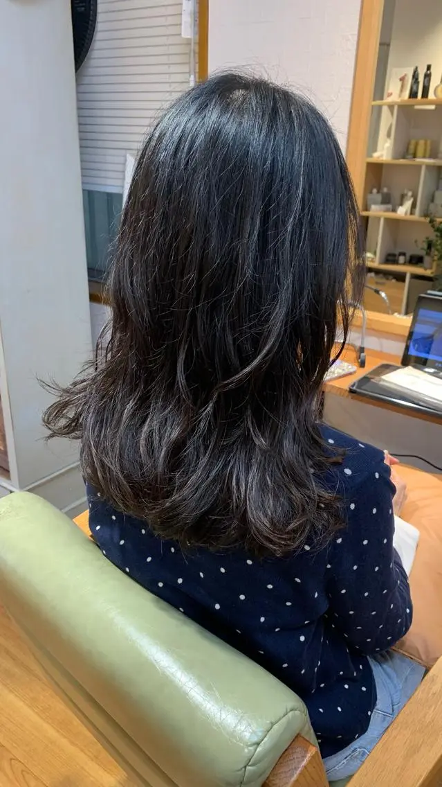 セミロング カット パーマ トリートメント ショート🌼パーマ 本間正子のヘアスタイル