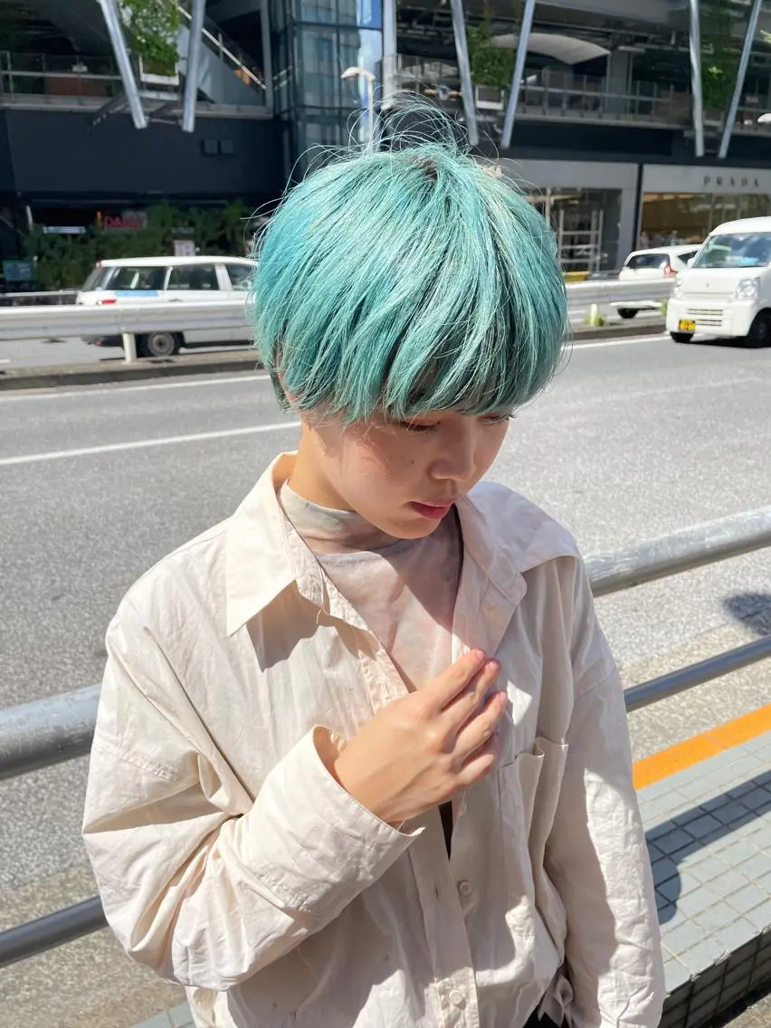 ショート カラー パーマウルフショート 濱田匠のヘアスタイル
