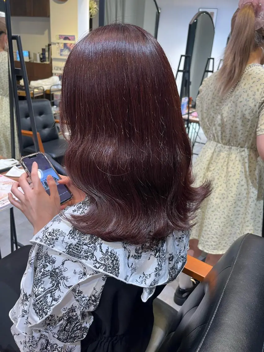 ミディアム カラー ヘアカラー トリートメント ヘアセット ・˚✧すずね˚✧* ♡のヘアスタイル