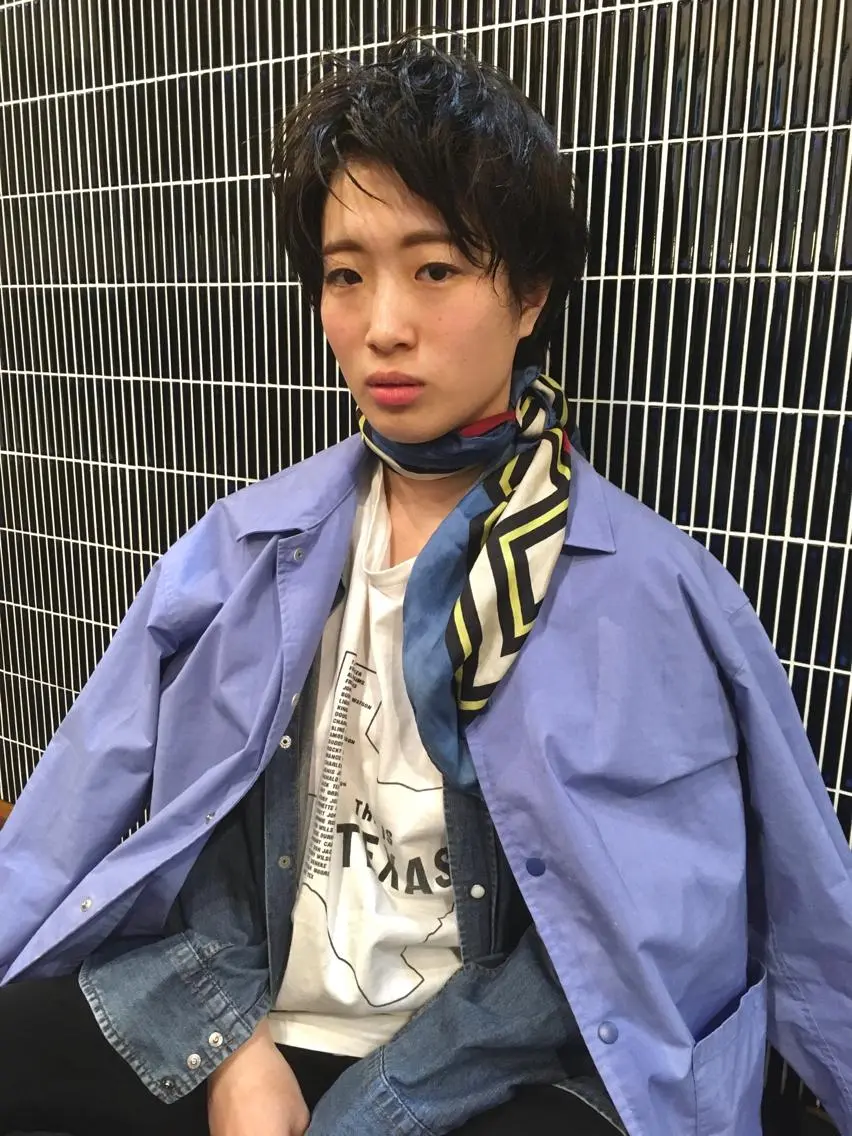 ショート カラー パーマ ショートヘア 安達 俊亮のヘアスタイル