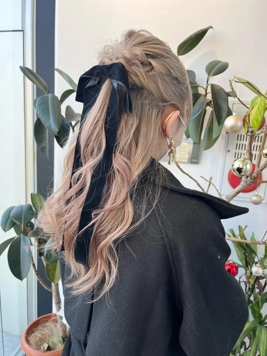 セミロング カラー パーマ ヘアアレンジ カット ヘアカラー トリートメント 透明感/オリーブ/ グレージュ/YUKAのヘアスタイル