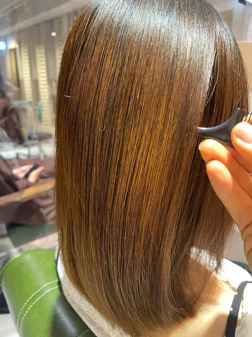 ミディアム 酸性ストレート カット 縮毛矯正 トリートメント EARTH 志木店のヘアスタイル