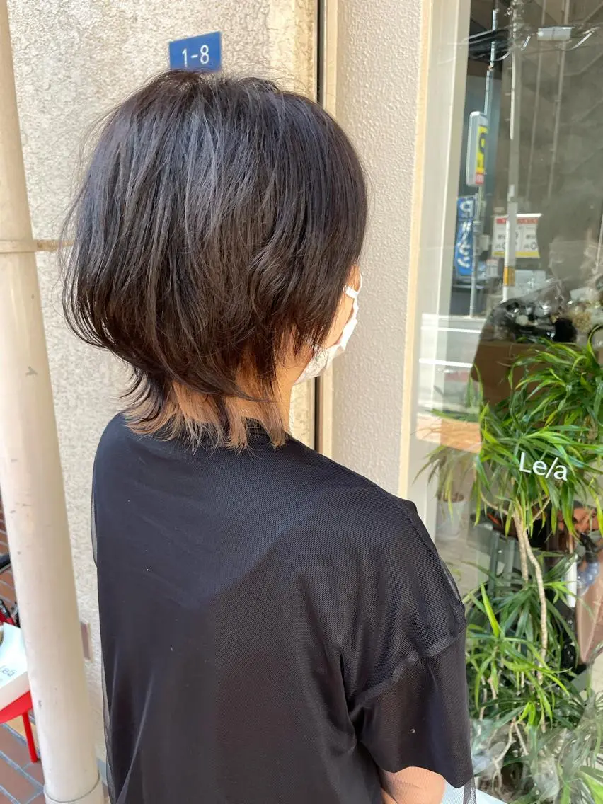 ショート ショートヘア ウルフカット カット ヘアカラー Le/a谷町 野上幹太のヘアスタイル