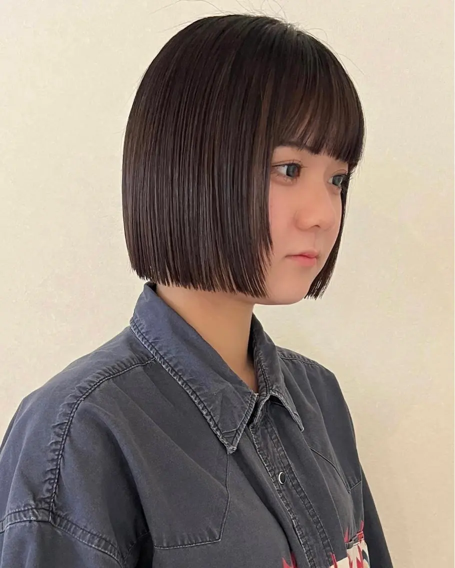ミディアム カラー ヘアアレンジ ✨まとまるボブ/ 切りっぱなし/ユキナのヘアスタイル