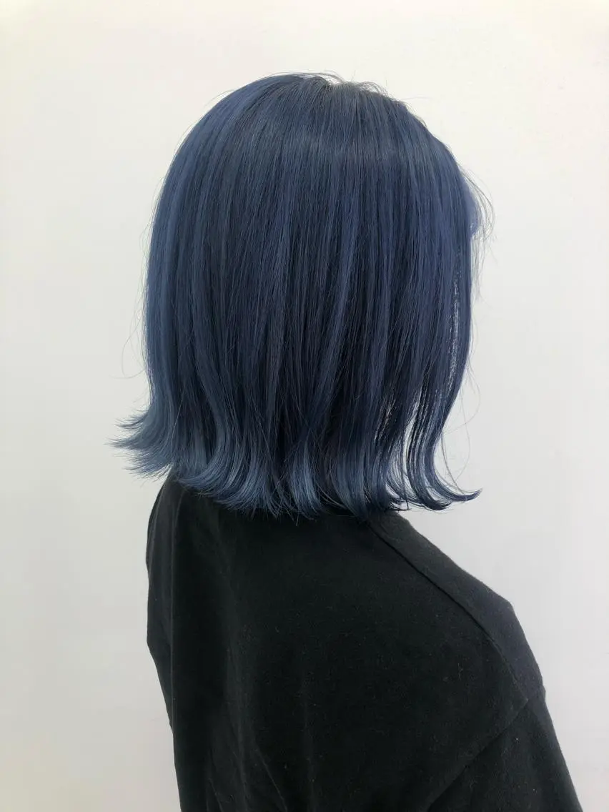 セミロング カラー ブルーカラー ネイビーカラー ヘアカラー トリートメント ヘアセット レイヤー/ハイトーン 🧸SENAのヘアスタイル