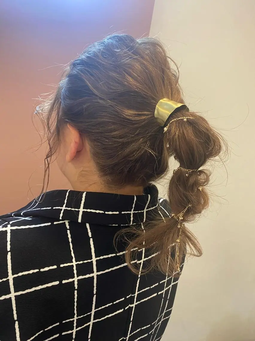 セミロング ヘアアレンジ ヘアセット pep natsumiのヘアスタイル