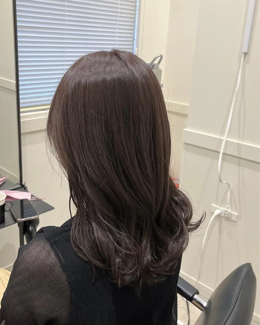 ミディアム カラー グレージュ ラベンダーカラー ラベンダーグレージュ ラベンダーグレー 🫧こおりやま なつみ🫧のヘアスタイル