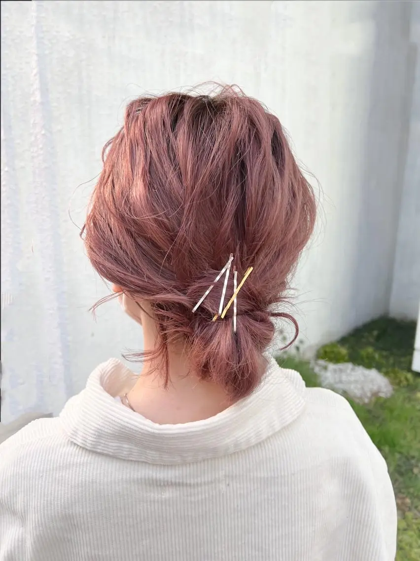 ショート ヘアアレンジ 谷町/Le'a /竹原しおなのヘアスタイル