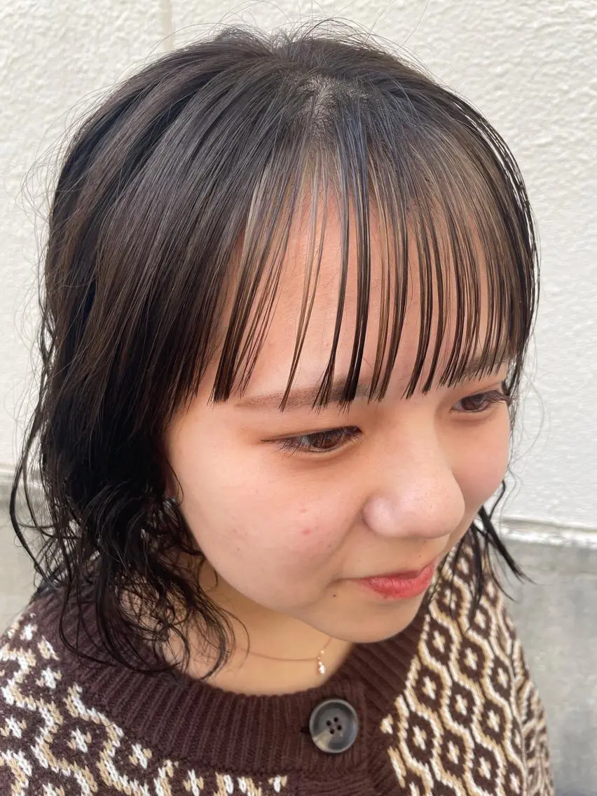 ミディアム カット ヘアカラー トリートメント ayane⭐️ボブ・ ショート・パーマのヘアスタイル