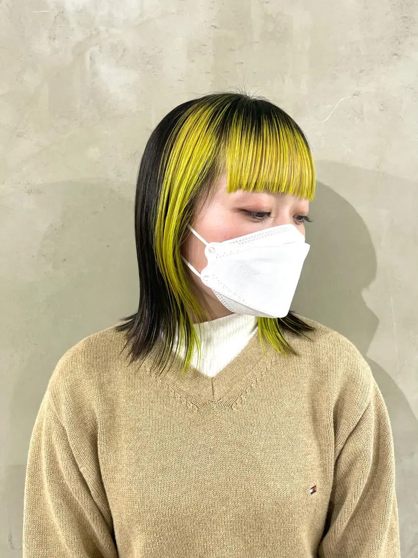 ミディアム カラー ハッシュカット/ハイ トーン/HIROKIのヘアスタイル