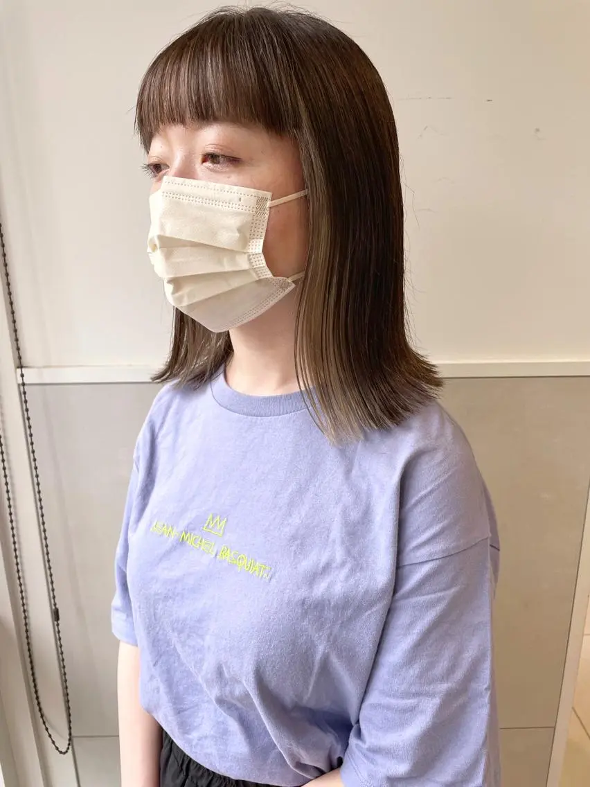 ミディアム カラー インナーカラー カット ヘアカラー 齋藤 咲のヘアスタイル