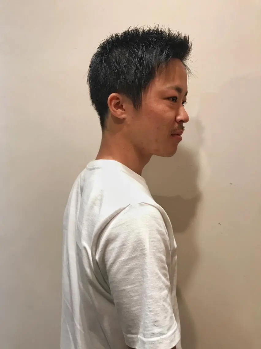 ショート カラー メンズ ベリーショート 黒髪 中村 梨沙のマツエク・マツパデザイン