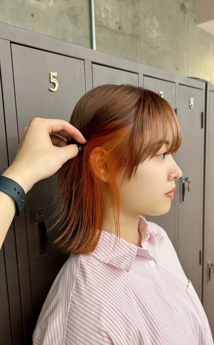 ミディアム カラー ブリーチ トリートメント 髪質改善カラー🦋 レイヤー/ナカネのヘアスタイル