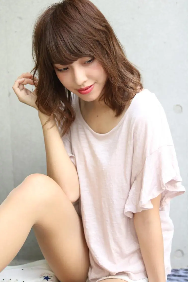 セミロング ロング カラー パーマ 髪質改善//縮毛矯正 This表参道のヘアスタイル