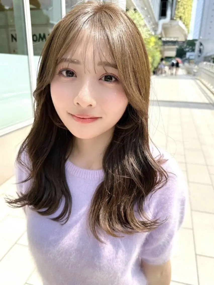 ミディアム 外国人風カラー ハイライト 髪質改善 似合わせカット トリートメント saho .のヘアスタイル