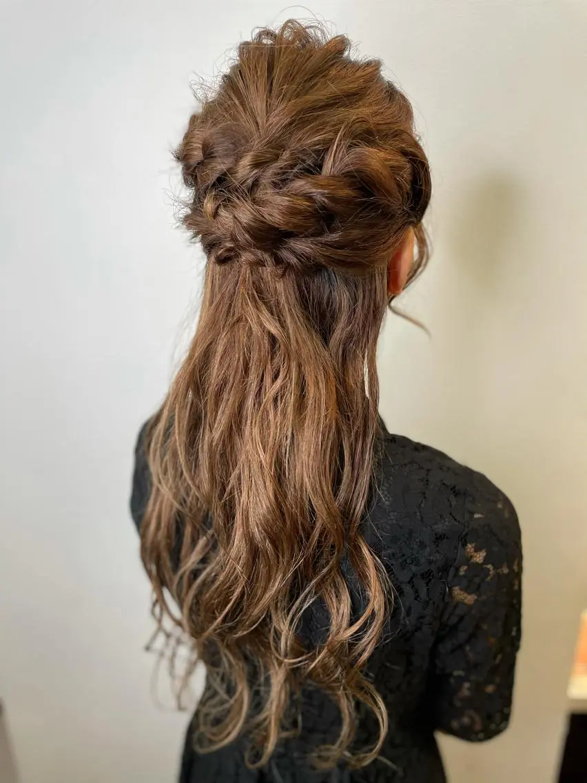 ヘアアレンジ ハーフアップ ヘアセット IORI #韓国ヘア#髪質改善のヘアスタイル
