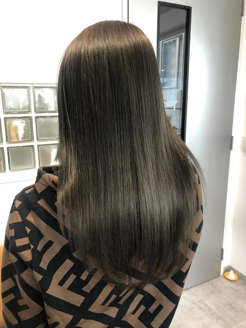ロング カラー オリーブカラー ヘアカラー 京都美容師 塩のヘアスタイル