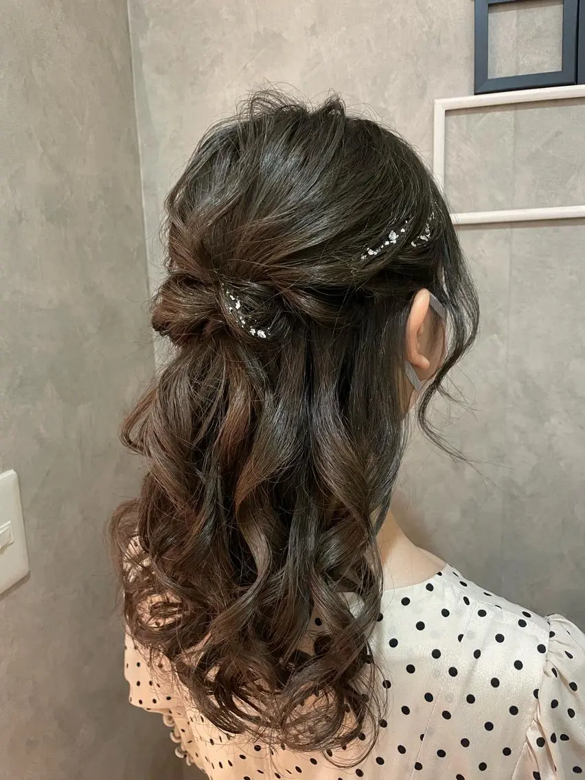 ヘアアレンジ ハーフアップ デート 浴衣 ヘアセット 参列・イベントヘア♡ ゆいなのヘアスタイル