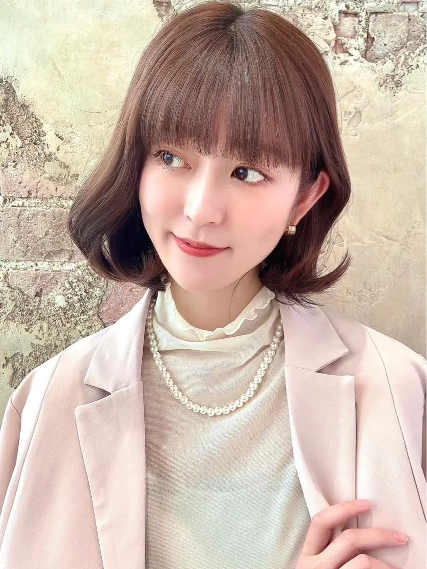 ミディアム カラー パーマ ヘアアレンジ ボブ 韓国風ヘア 似合わせカット 🌈小顔似合わせ SHIHO🌈のヘアスタイル