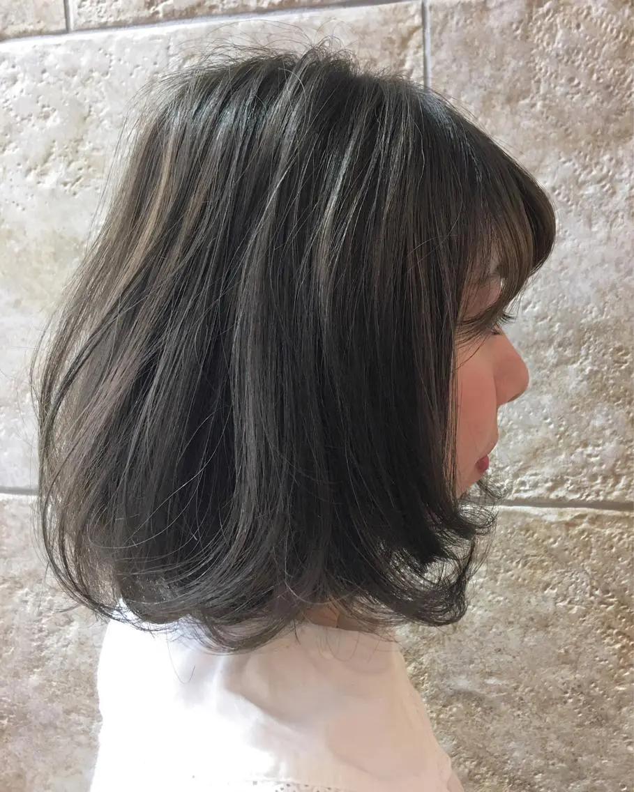 ミディアム カラー 透明感カラー カット ヘアカラー トリートメント 斉藤 貴也のヘアスタイル
