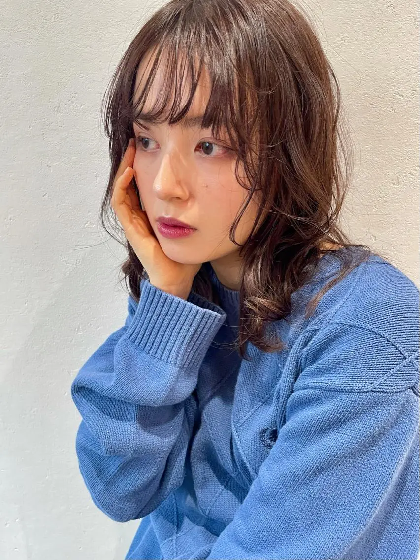 ミディアム カラー ヘアアレンジ カット ヘアカラー satsuki 暖色・ブラウンカラーのヘアスタイル