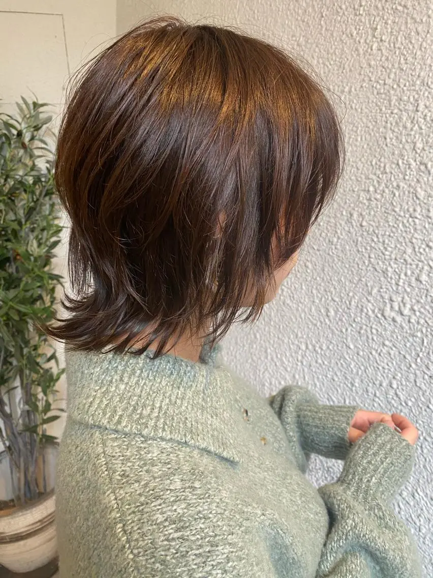 ショート オレンジブラウン ショートヘア ウルフカット カット ヘアカラー 小顔ショート/ボブ/ 川口京佑のヘアスタイル