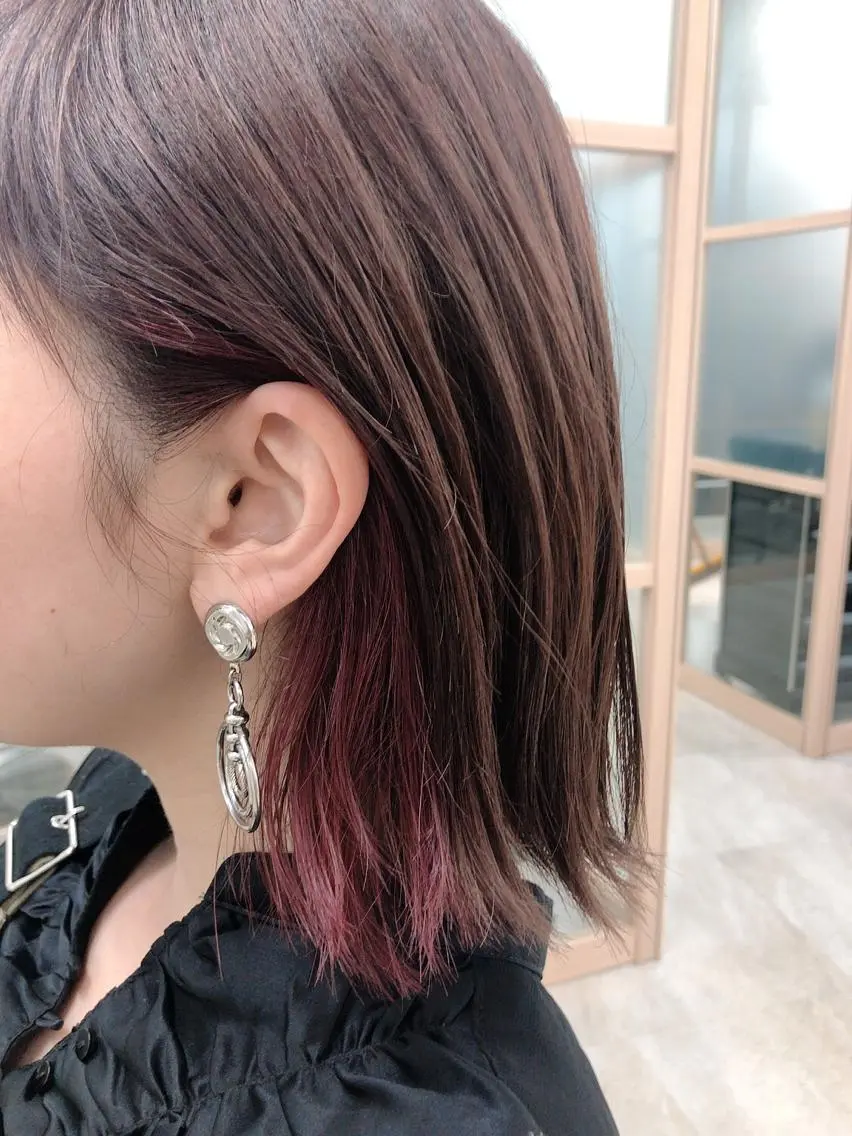 ミディアム カラー 透明感カラー 山中のヘアスタイル