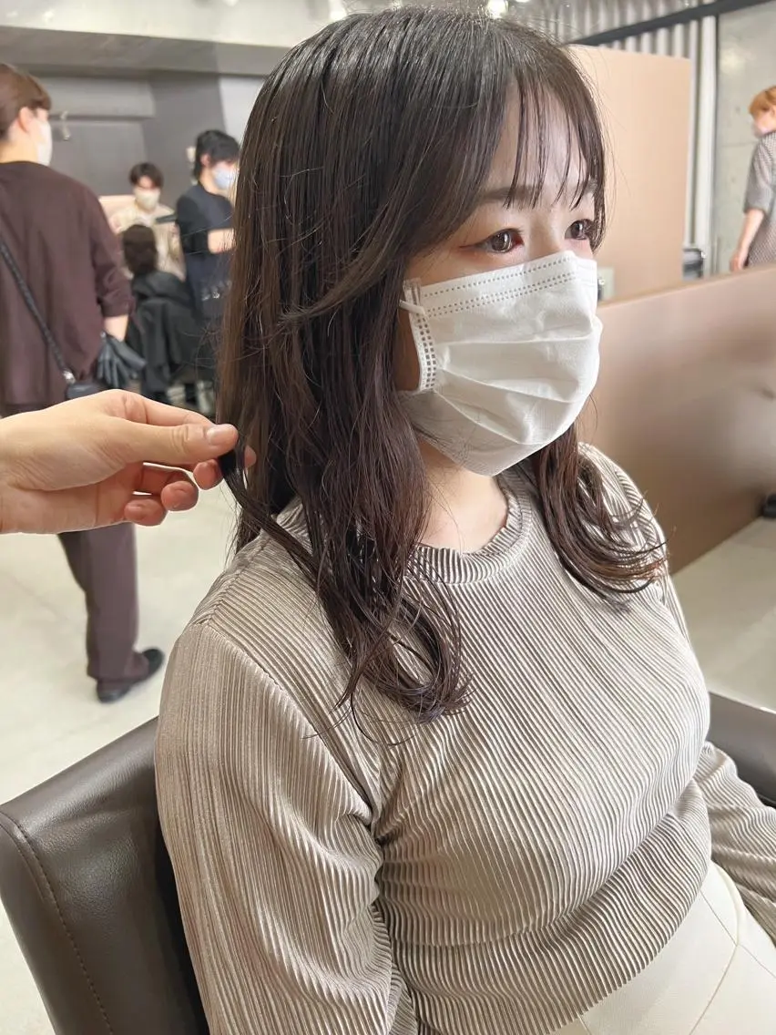 ミディアム パーマ カット パーマ トリートメント ボブパーマコテ巻き風 パーマNo1深江秀平のヘアスタイル