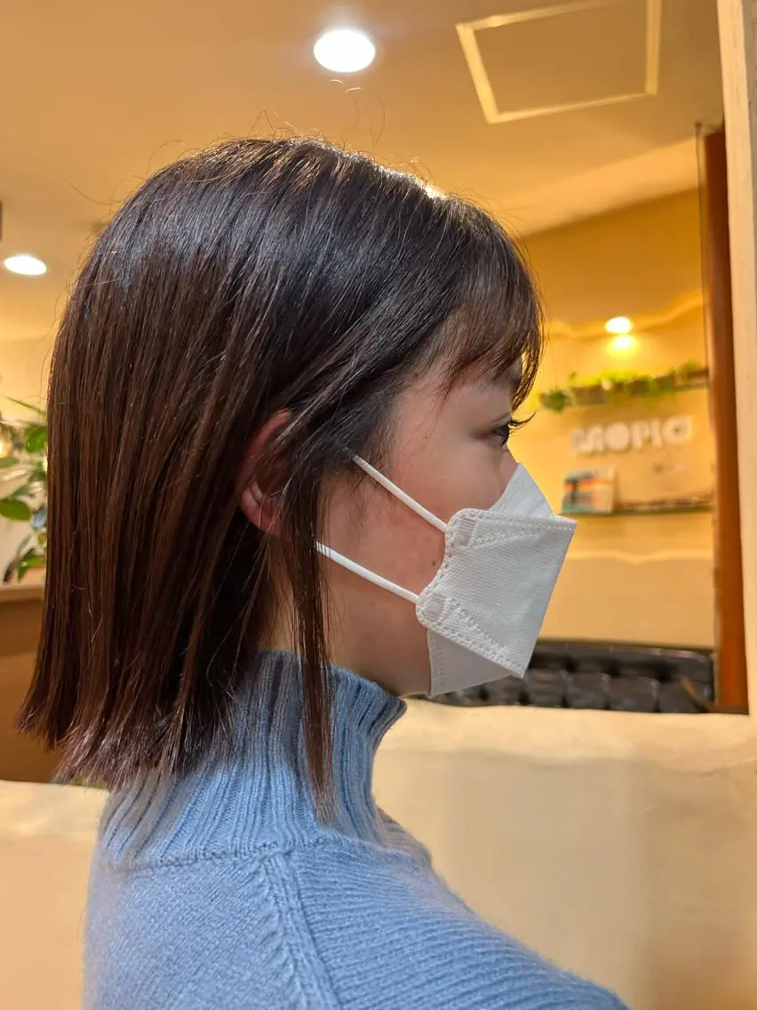 ショート ボブ 外ハネヘア 田畑 優希のヘアスタイル
