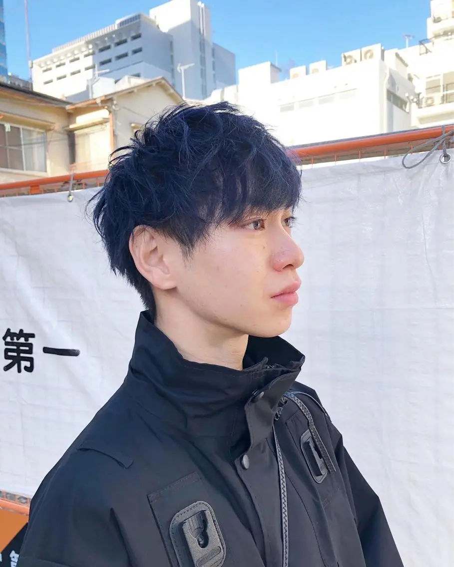 カラー ヘアアレンジ メンズ ネイビーカラー カット ヘアカラー トリートメント ヘアセット メンズ特化✂️栗原 侑也のヘアスタイル