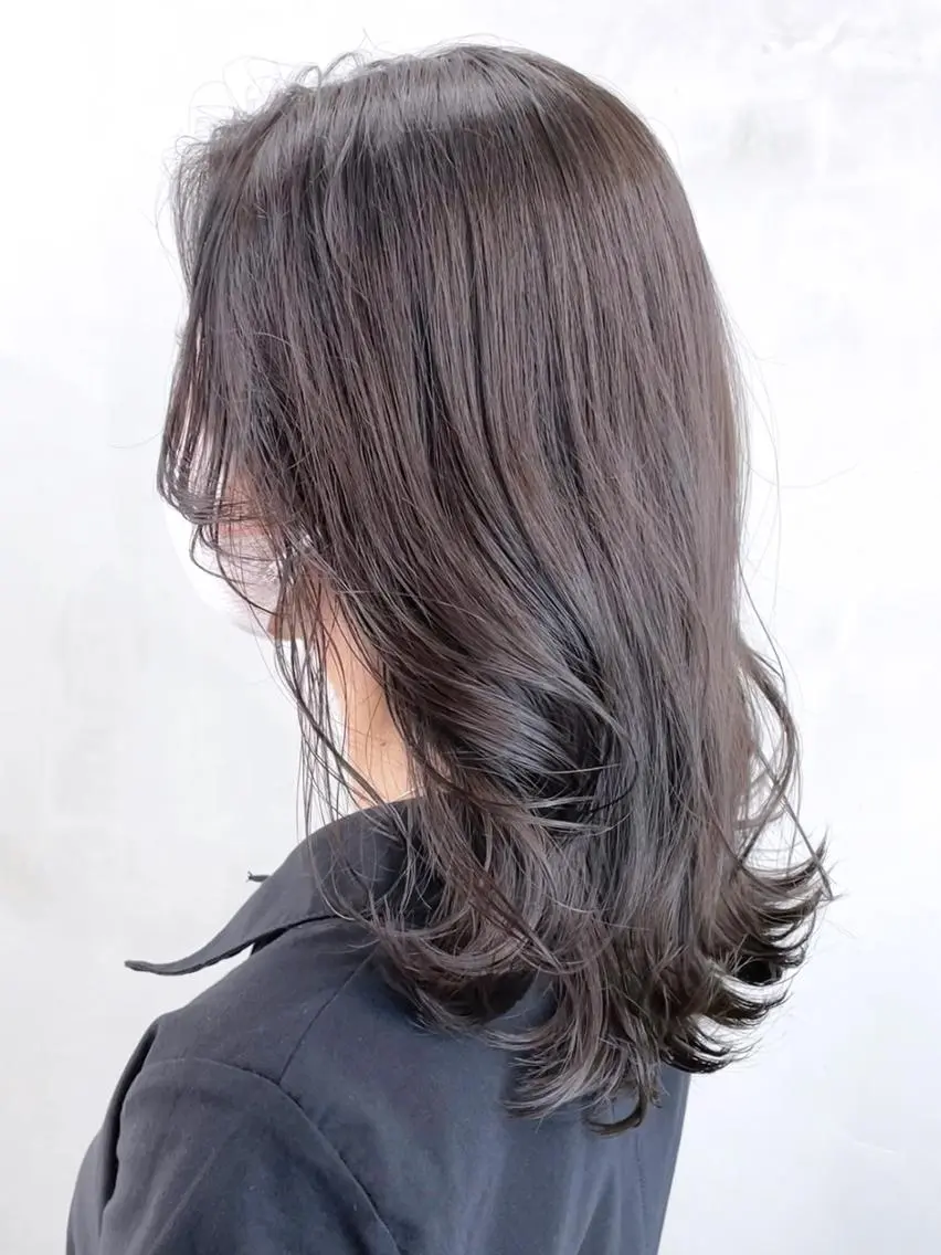 ミディアム パーマ カラー ヘアアレンジ ブラウンカラー ラベンダーカラー ラベンダーブラウン ITbyALBUM 浦和店のヘアスタイル