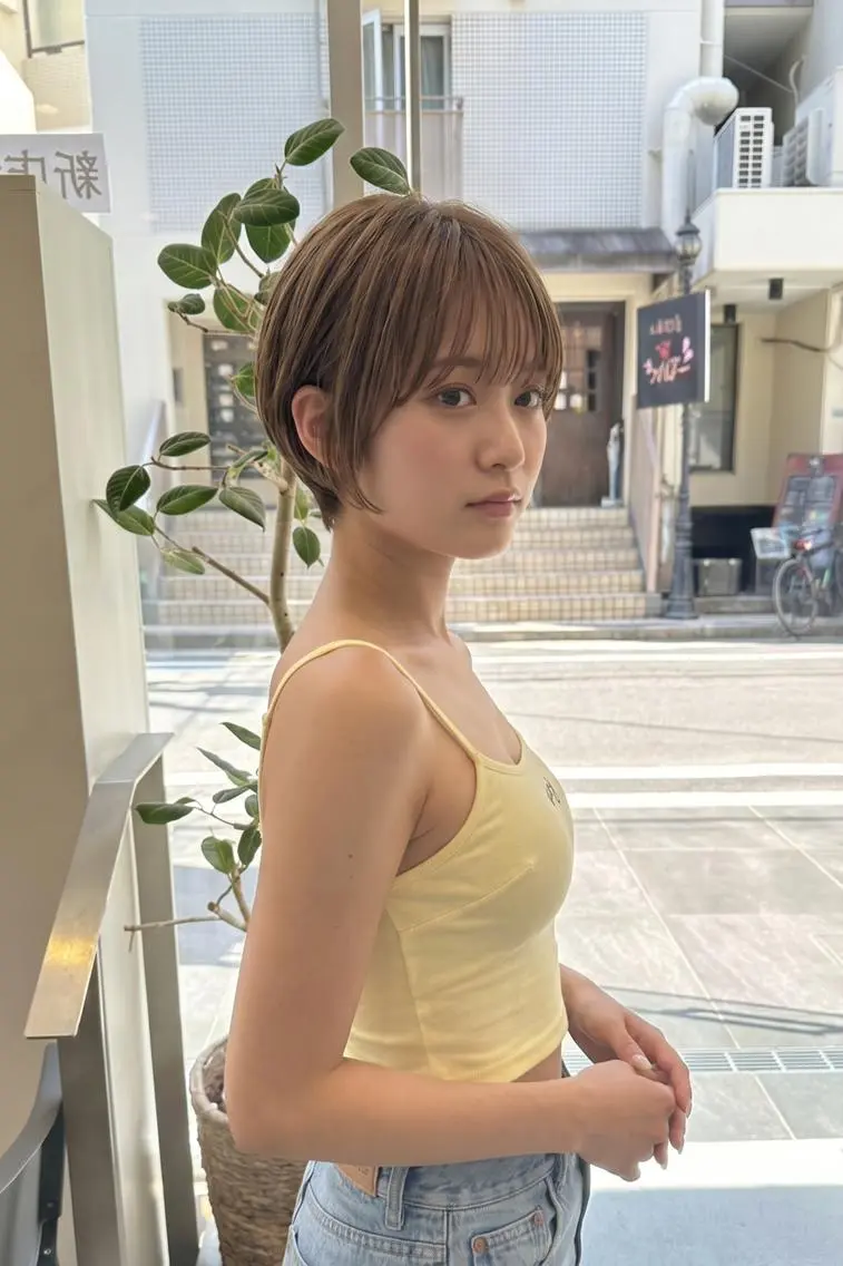 ショート tre.甲子園口店/ レイヤーカットのヘアスタイル
