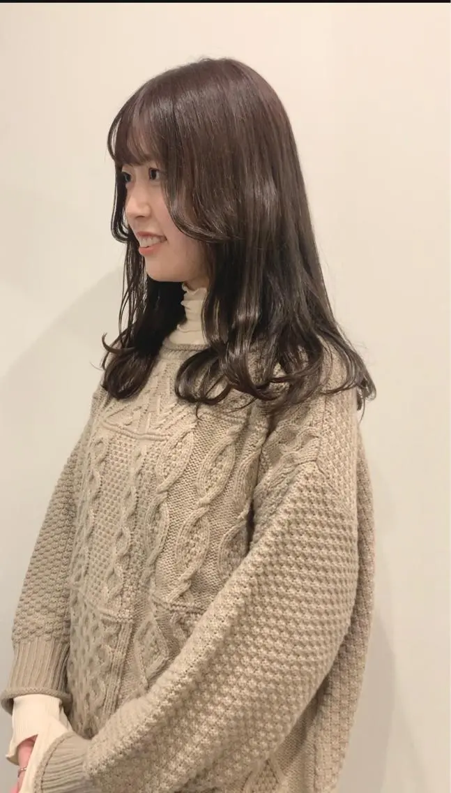 ロング 髪質改善 トリートメント ヘアカラー トリートメント 落合希 Olivebeigeのヘアスタイル