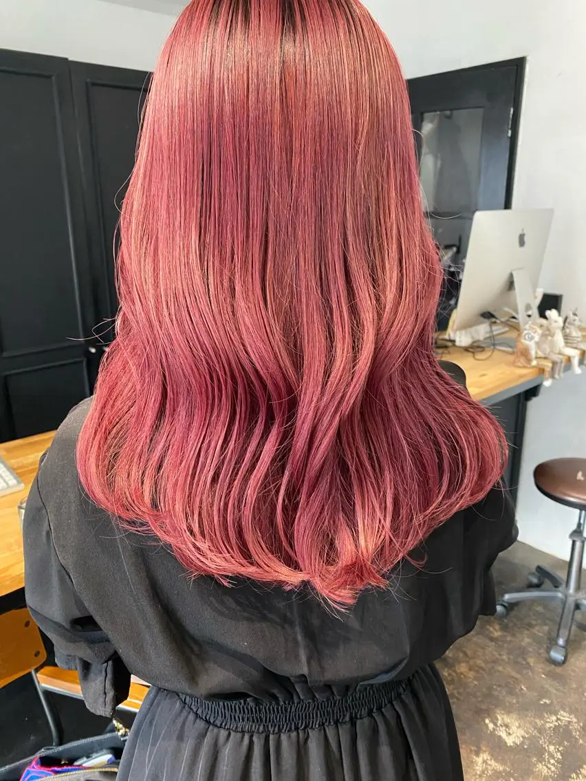 セミロング カラー レイヤー暖色カラー 池袋Yamamotoのヘアスタイル