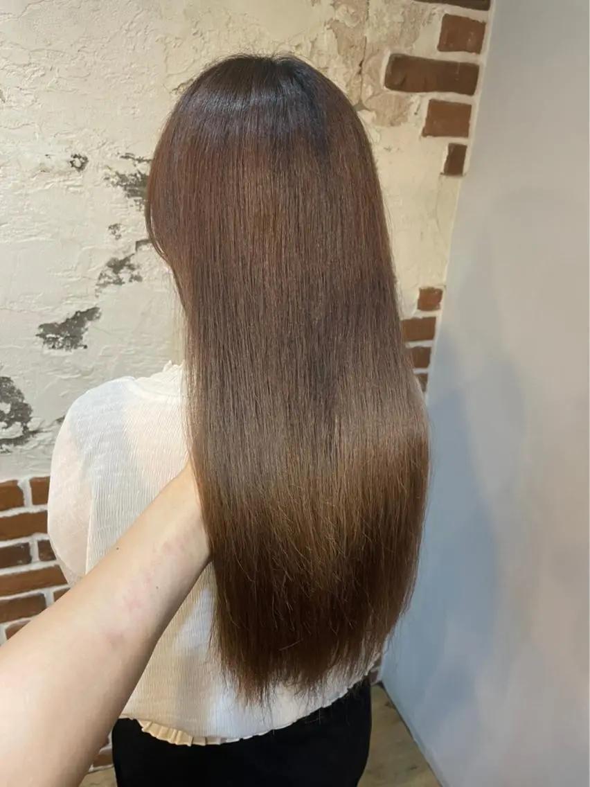 ロング カット ヘアカラー トリートメント ✨色持ちの良い艶 カラー✨蟹江真世のヘアスタイル