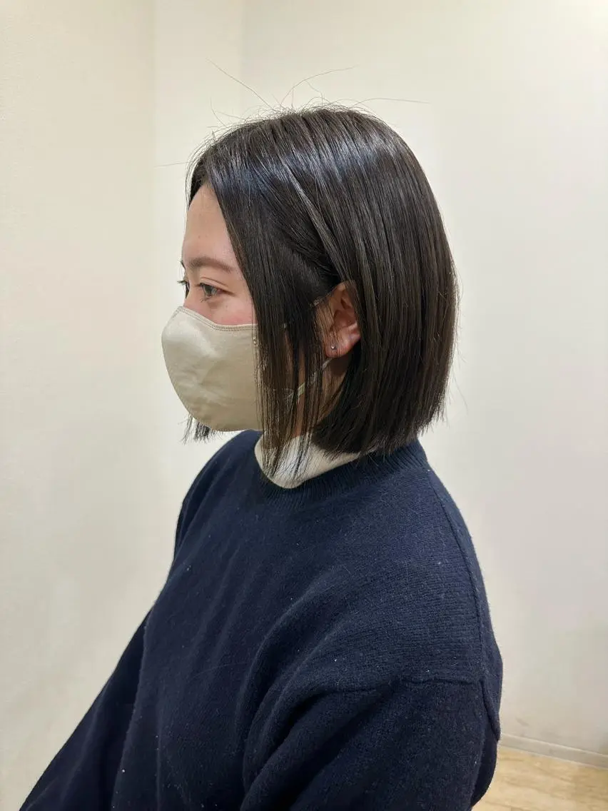 ショート カラー 切りっぱなしボブ グレージュ オレンジ ボブ 🫧RYOグレージュ /透け感カラー🫧のヘアスタイル