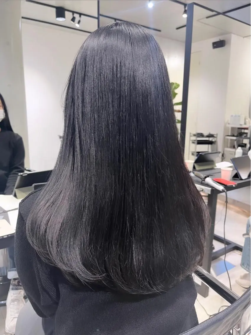 セミロング カラー パーマ ヘアアレンジ 透明感/オリーブ/ グレージュ/YUKAのヘアスタイル