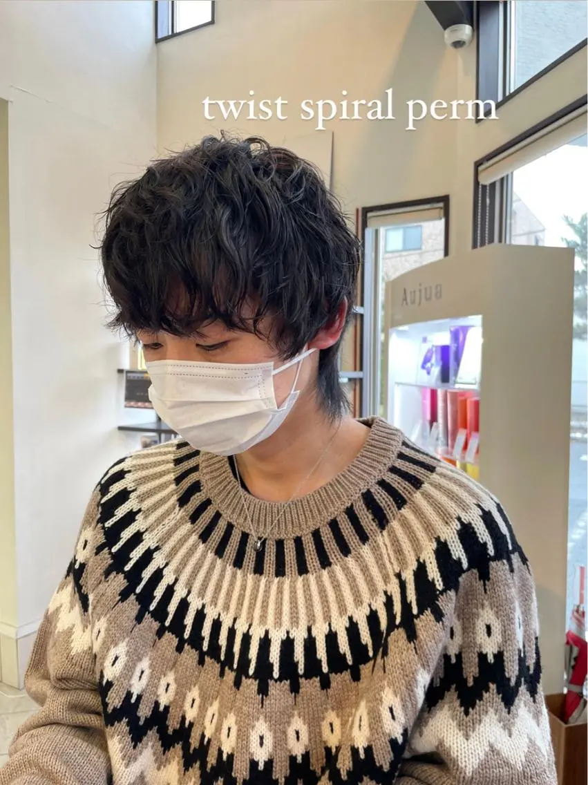 パーマ メンズ カット パーマ コレットヘアー 田中アヤノのヘアスタイル