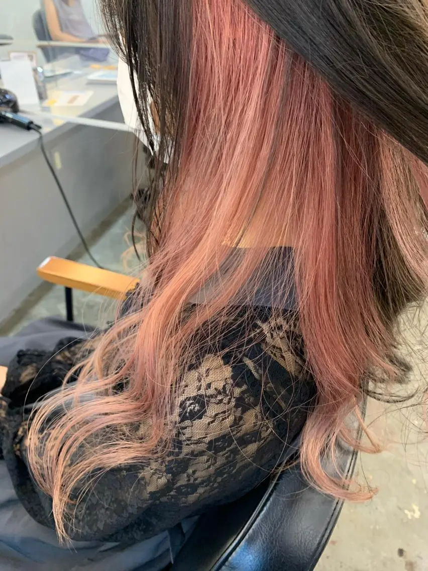 ロング カラー ブリーチ ピンクカラー シアーピンク ヘアカラー 🌛ダブルカラー 🌜SAYAKAのヘアスタイル